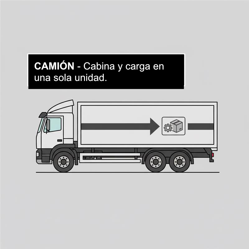 ilustracion explicativa de camion ilustración de un tractocamión con señalización que explica qué es un camión